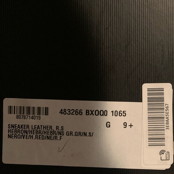 Gucci black leather web bee sneakers size 9.5 mens new in box no lid - Picture 6 of 6